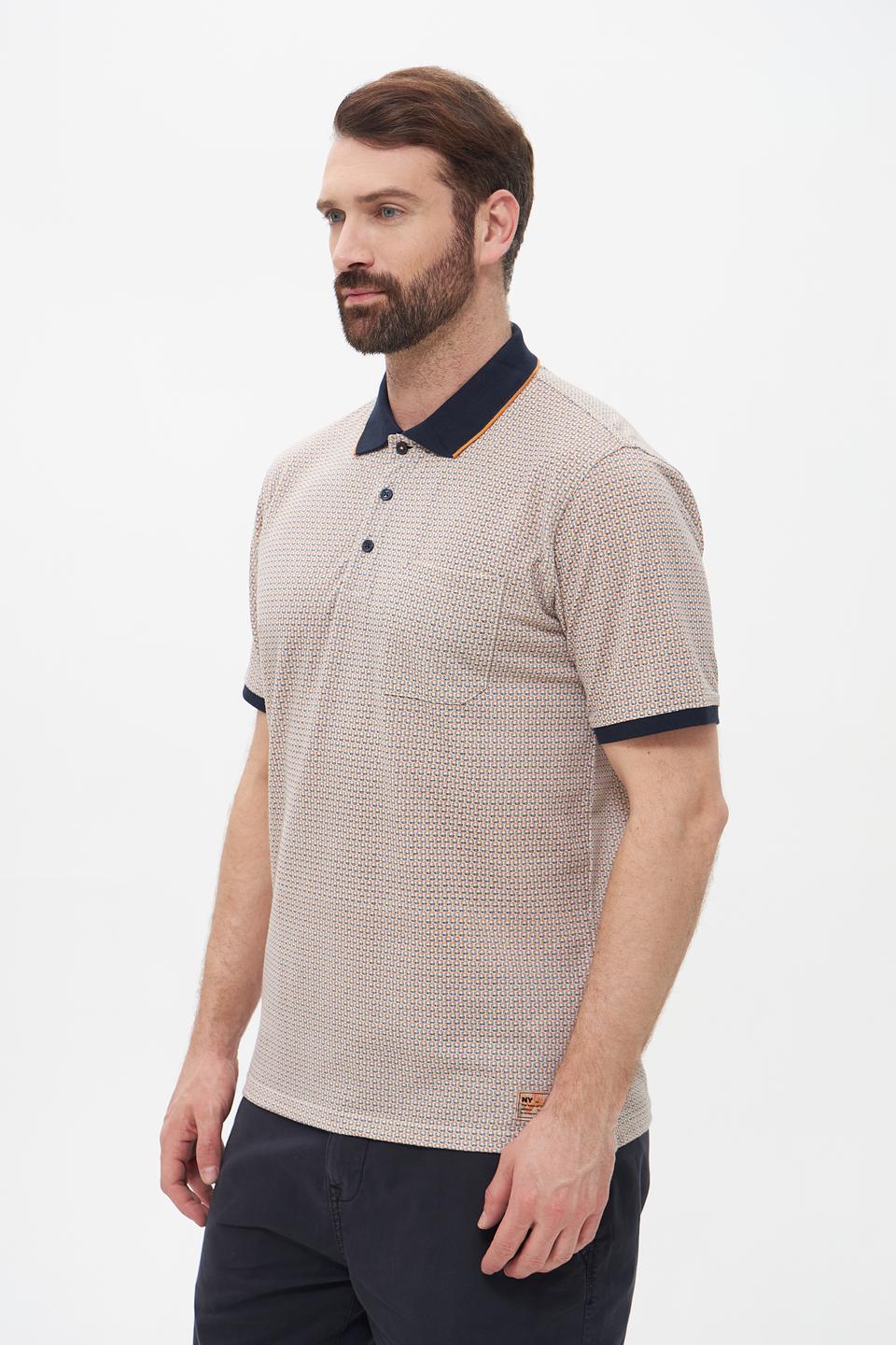 Поло Casa Moda в клетку бежевый