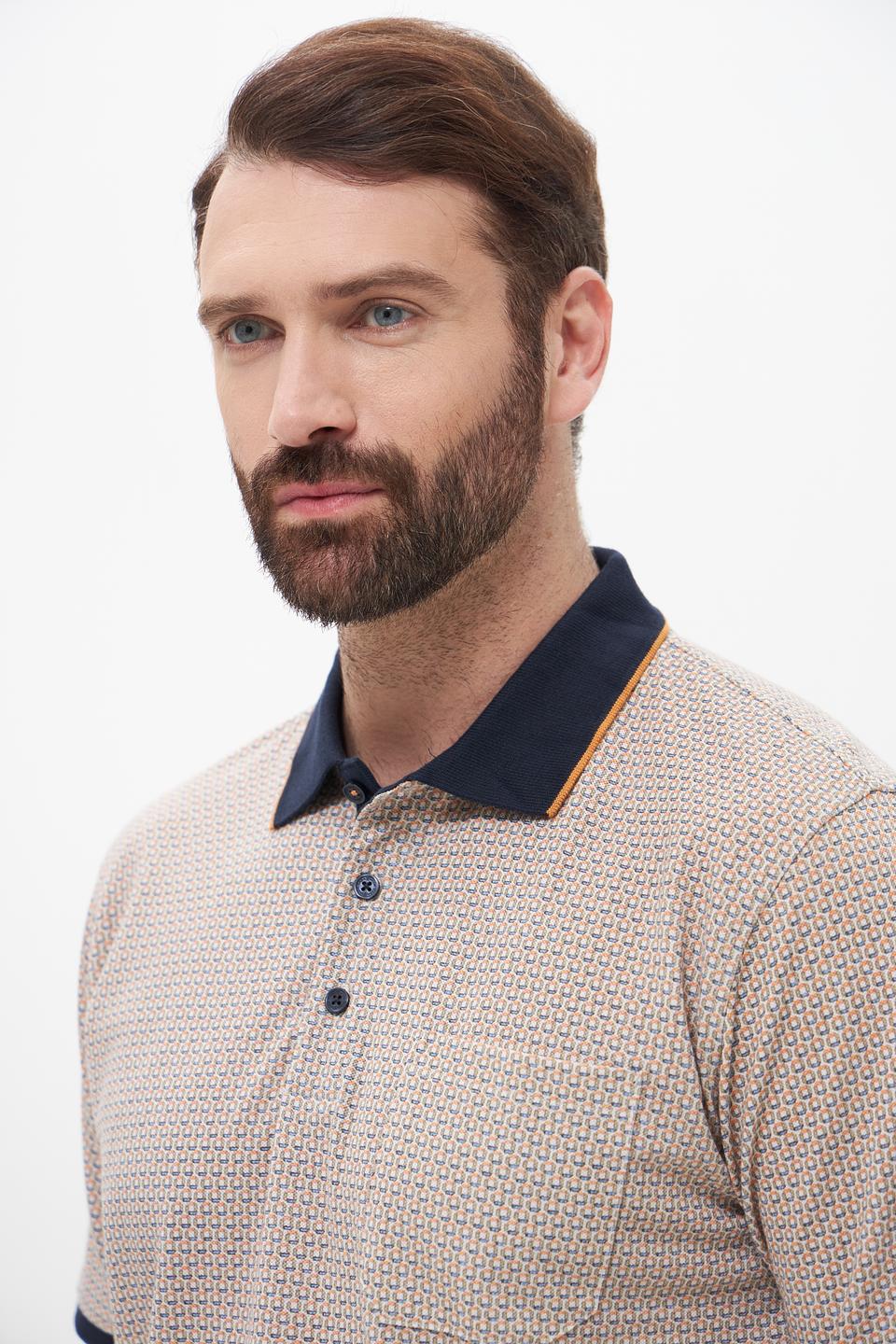 Поло Casa Moda в клетку бежевый