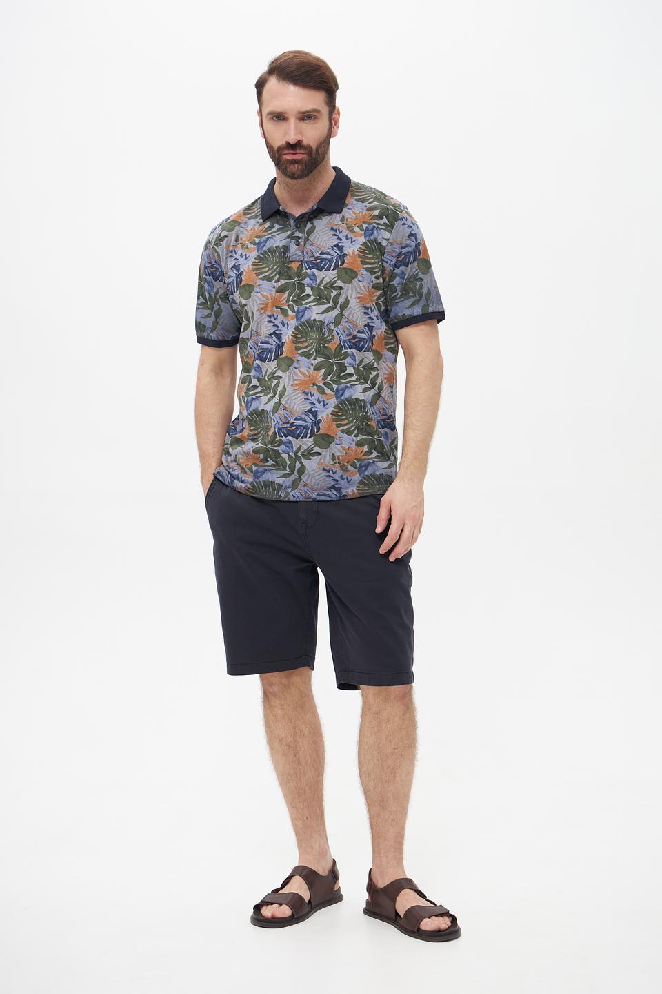 Поло Casa Moda с тропическим принтом