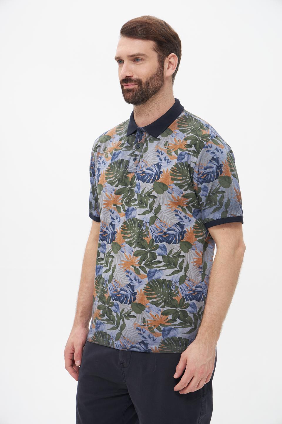 Поло Casa Moda с тропическим принтом