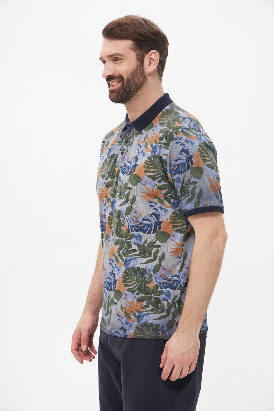 Поло Casa Moda с тропическим принтом