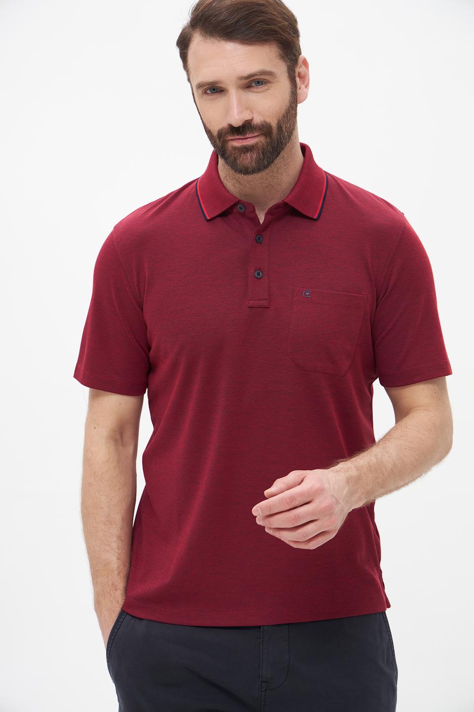 Поло Casa Moda бордовый с карманом