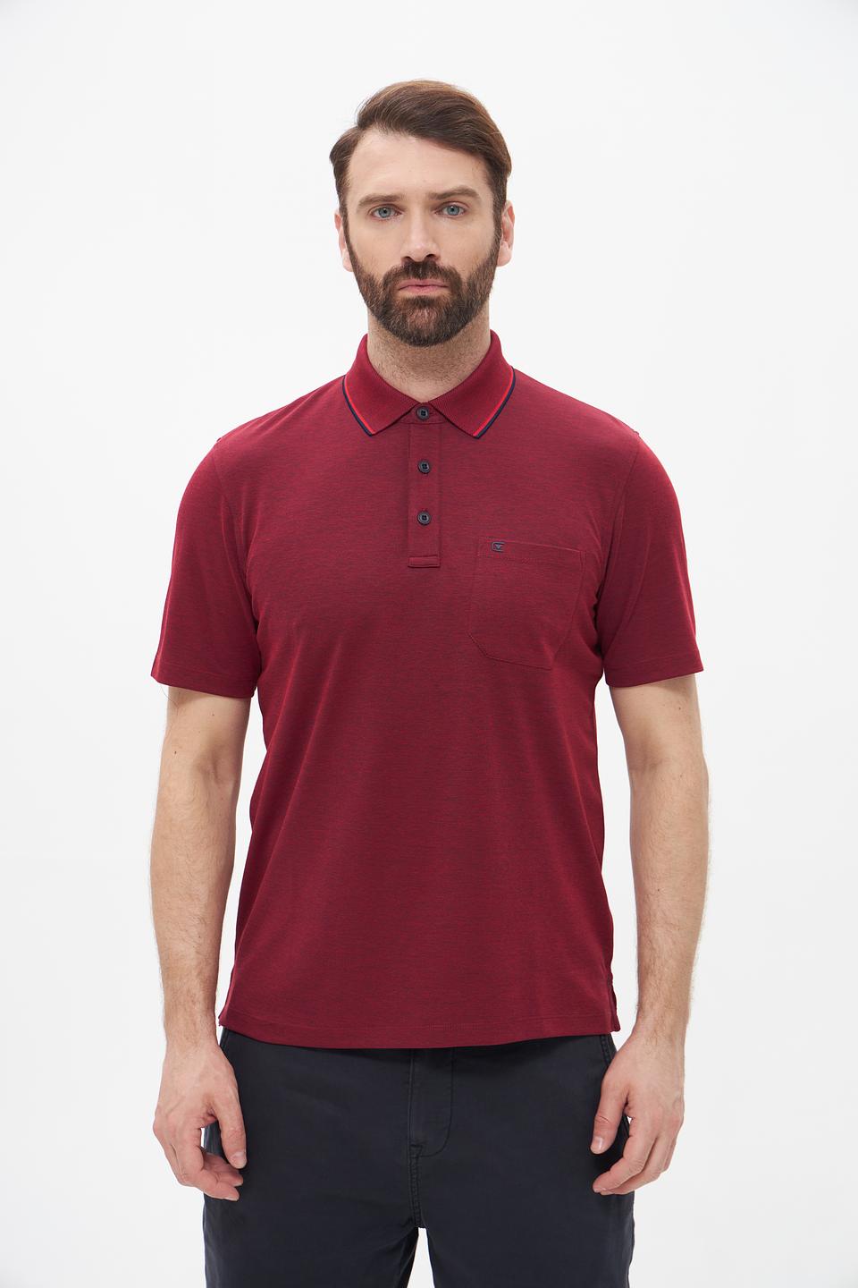 Поло Casa Moda бордовый с карманом