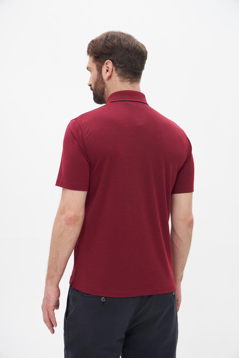 Поло Casa Moda бордовый с карманом