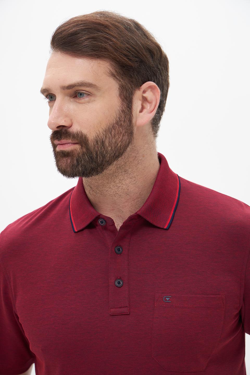 Поло Casa Moda бордовый с карманом