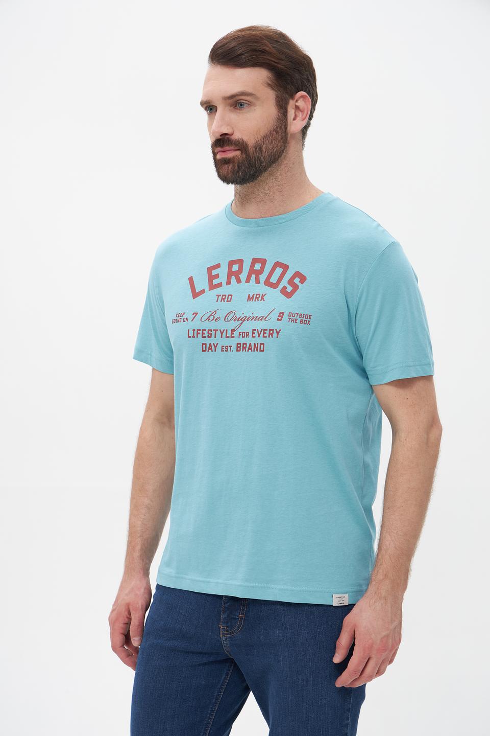 Футболка Lerros с логотипом бирюзовая