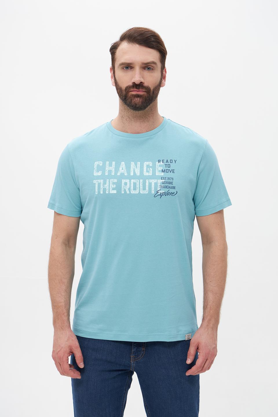 Футболка Lerros с принтом бирюзовая