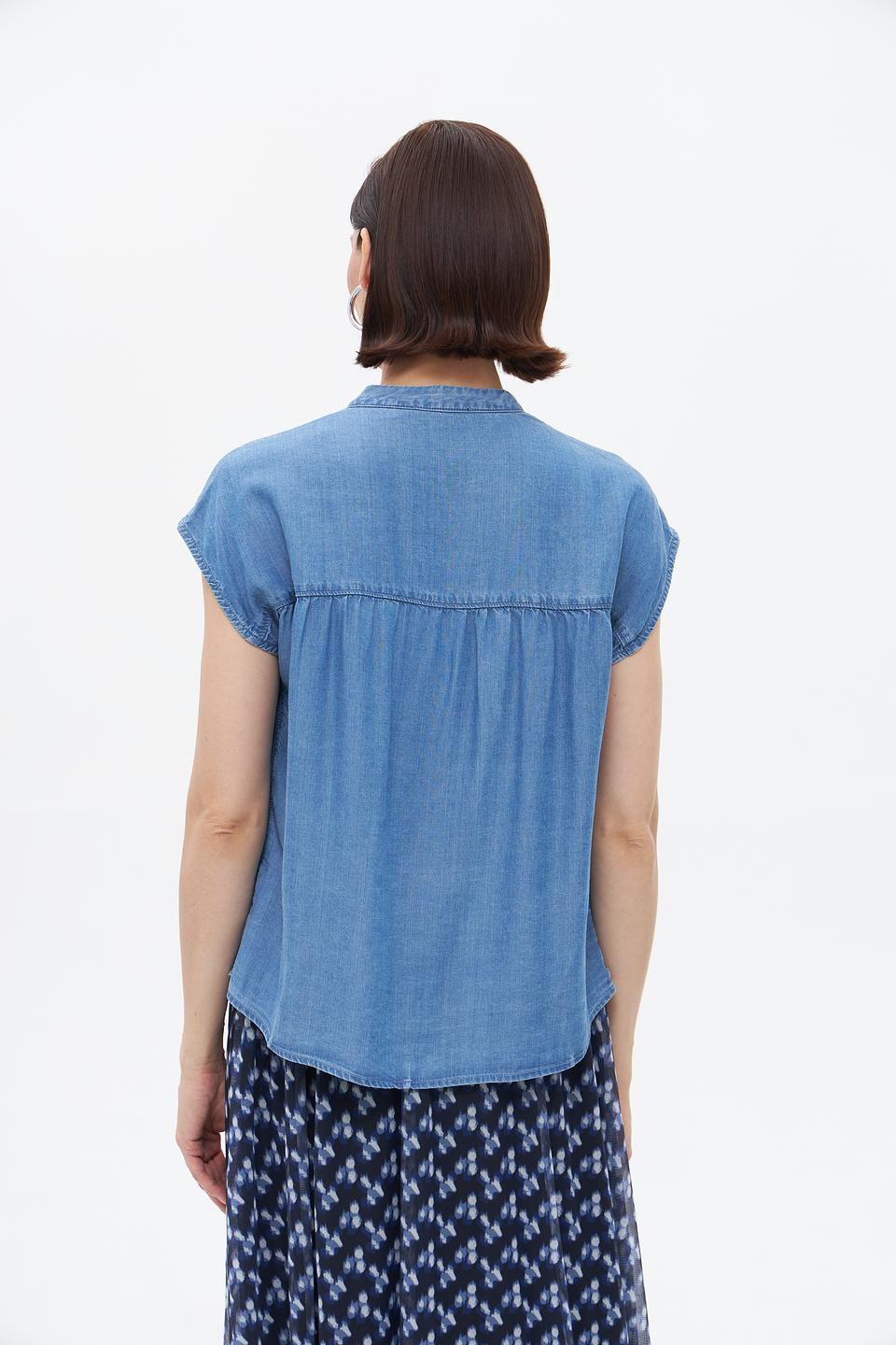 Блуза Taifun джинсовая с рукавами-крылышками