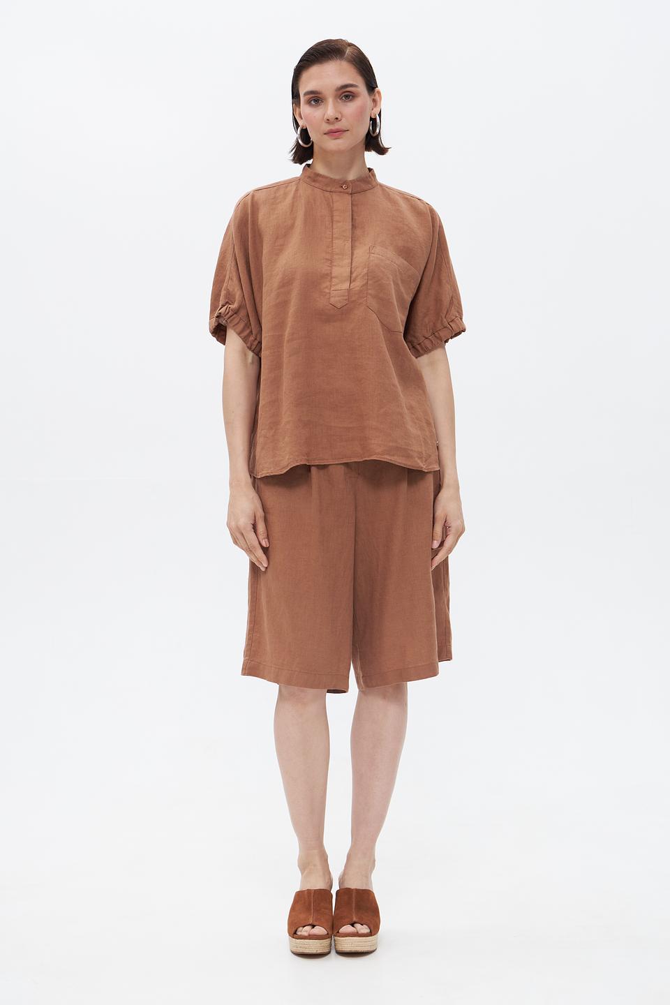 Блуза Bugatti лен коричневый