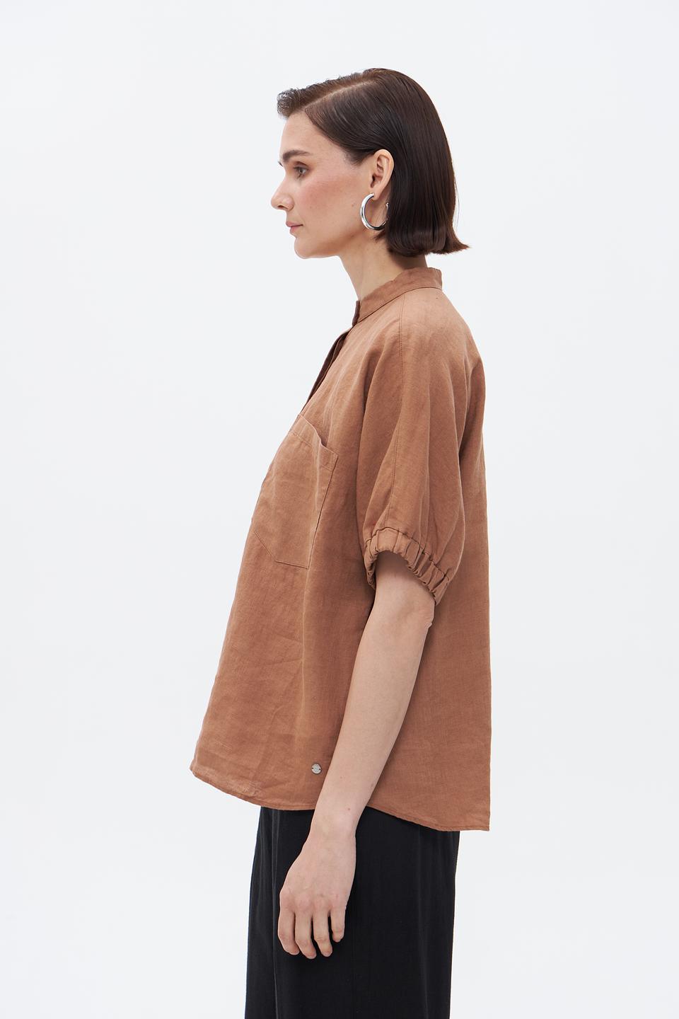 Блуза Bugatti лен коричневый