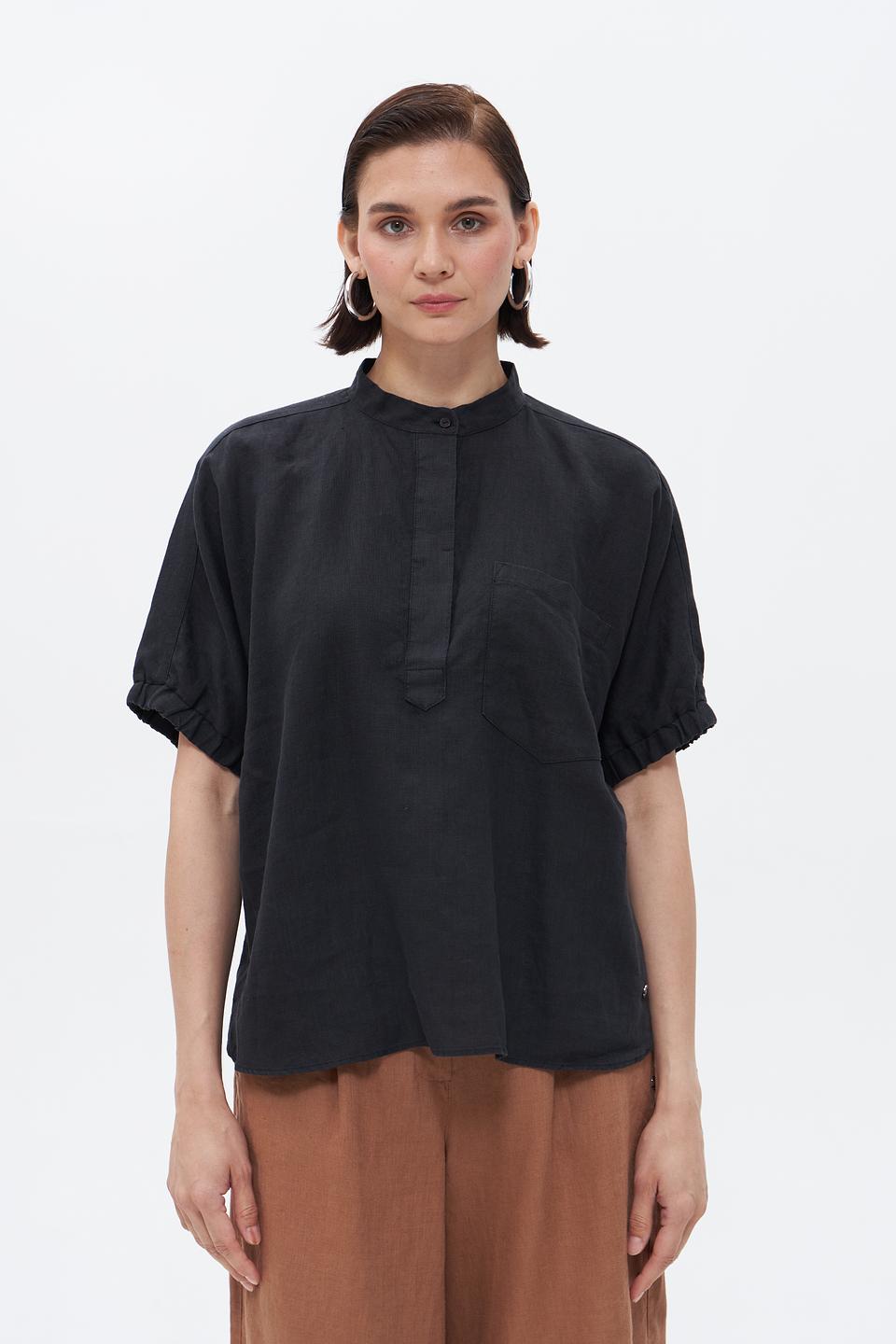 Блузка Bugatti из льна чёрная