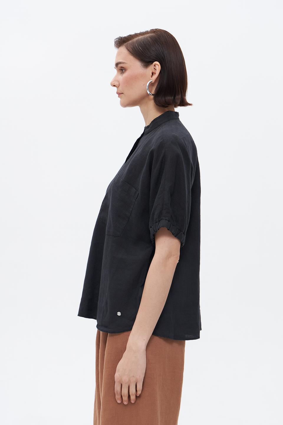 Блузка Bugatti из льна чёрная