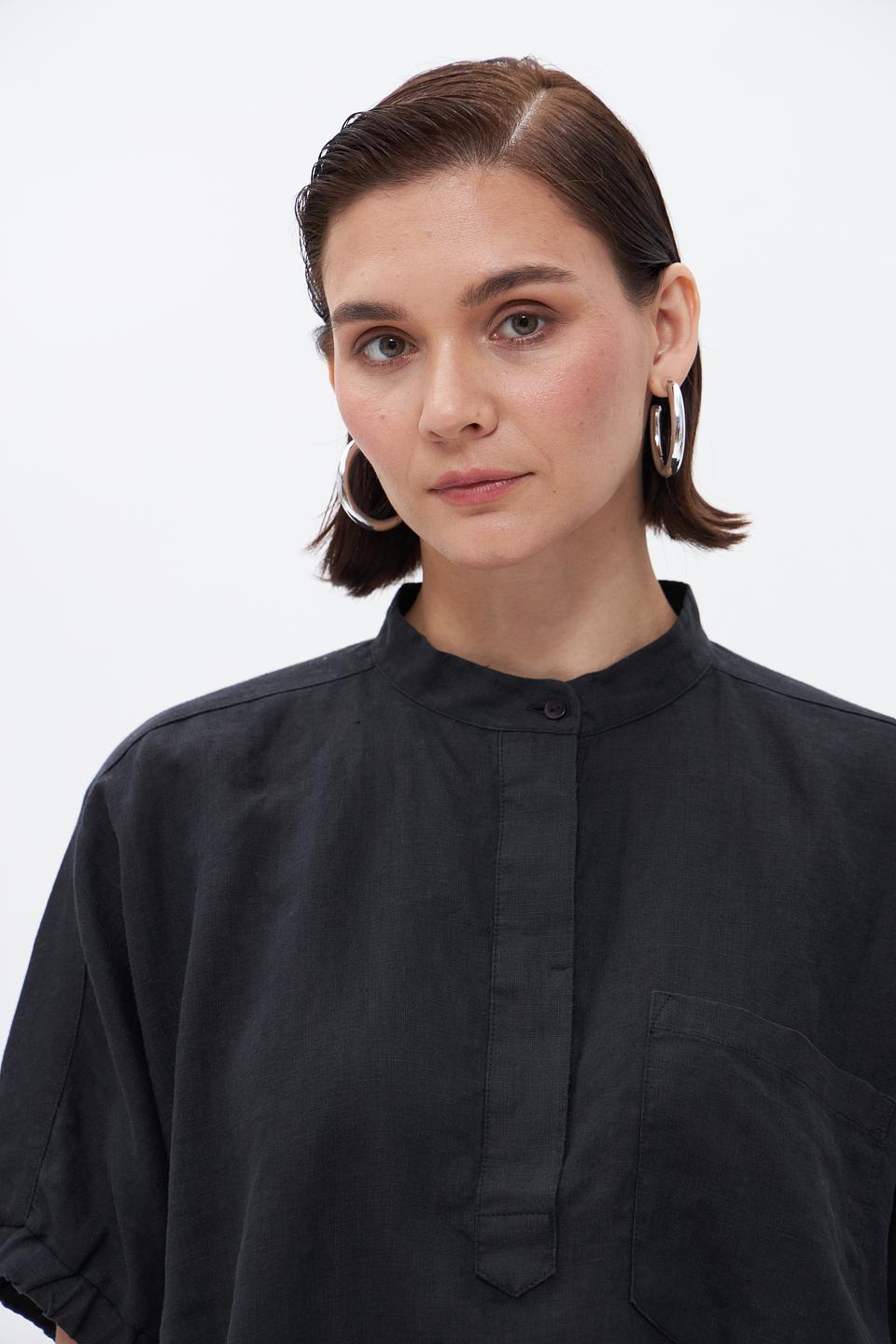 Блузка Bugatti из льна чёрная