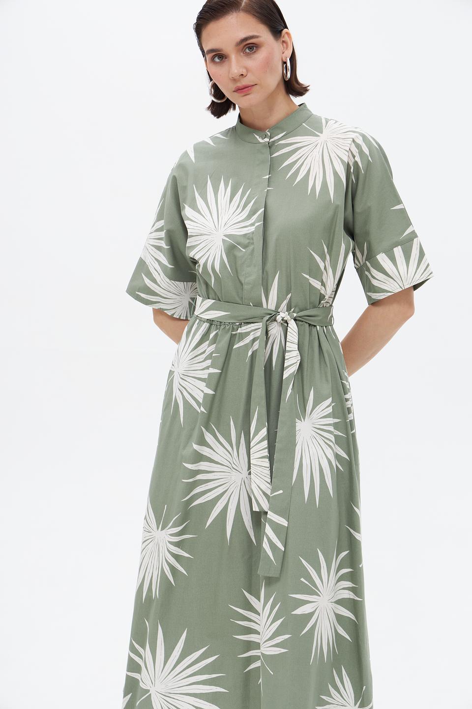 Платье Oui с принтом пальмовых листьев