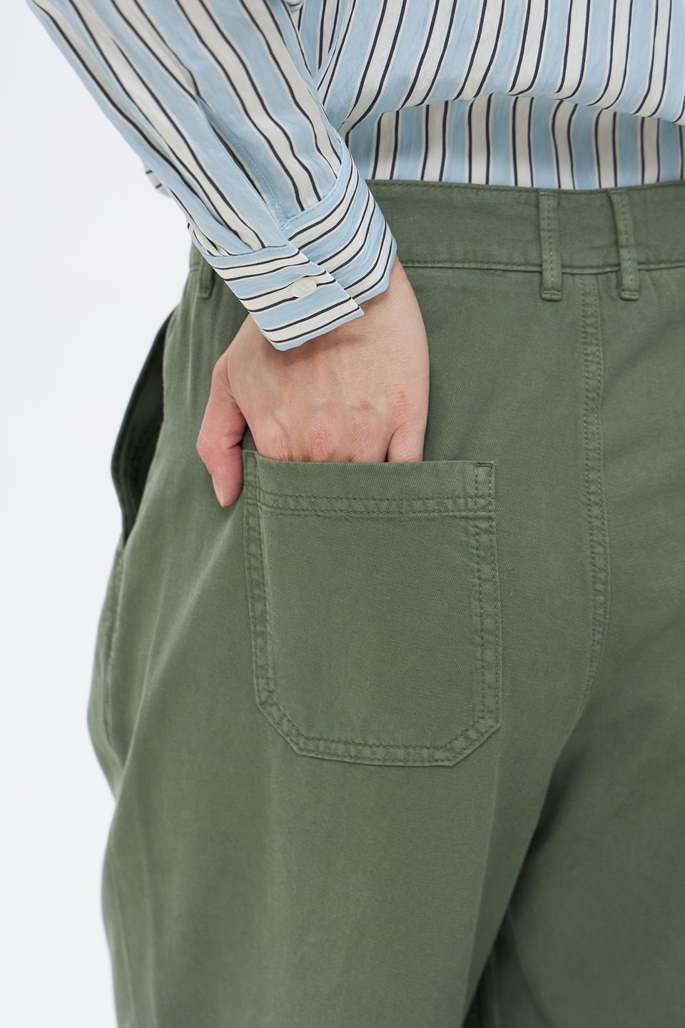 Брюки клёш Oui хаки