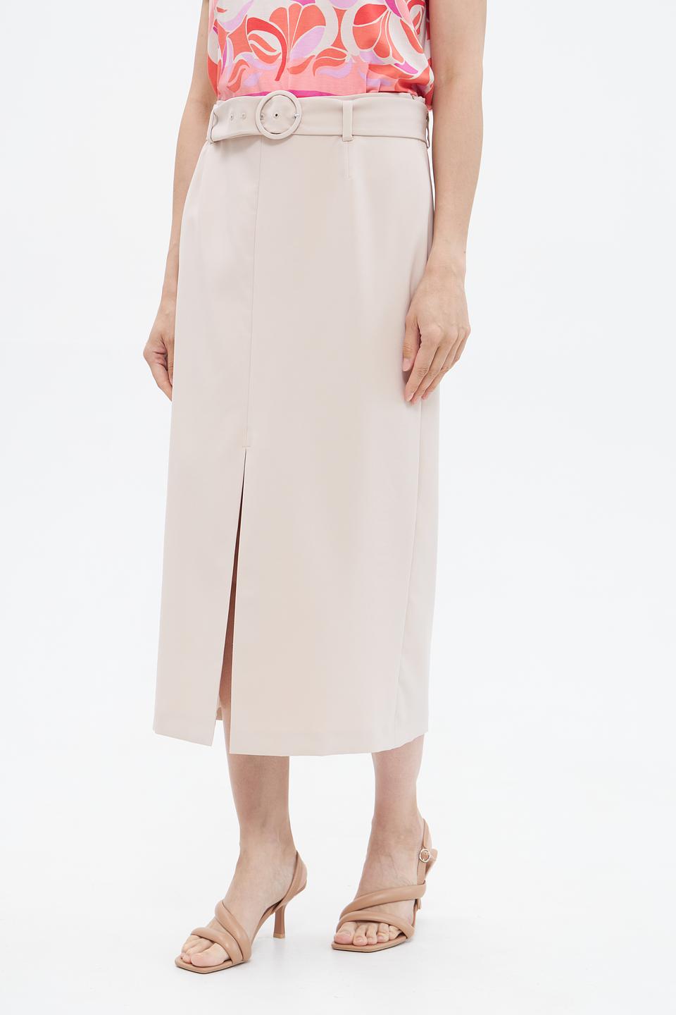 Юбка Betty Barclay с разрезом бежевая