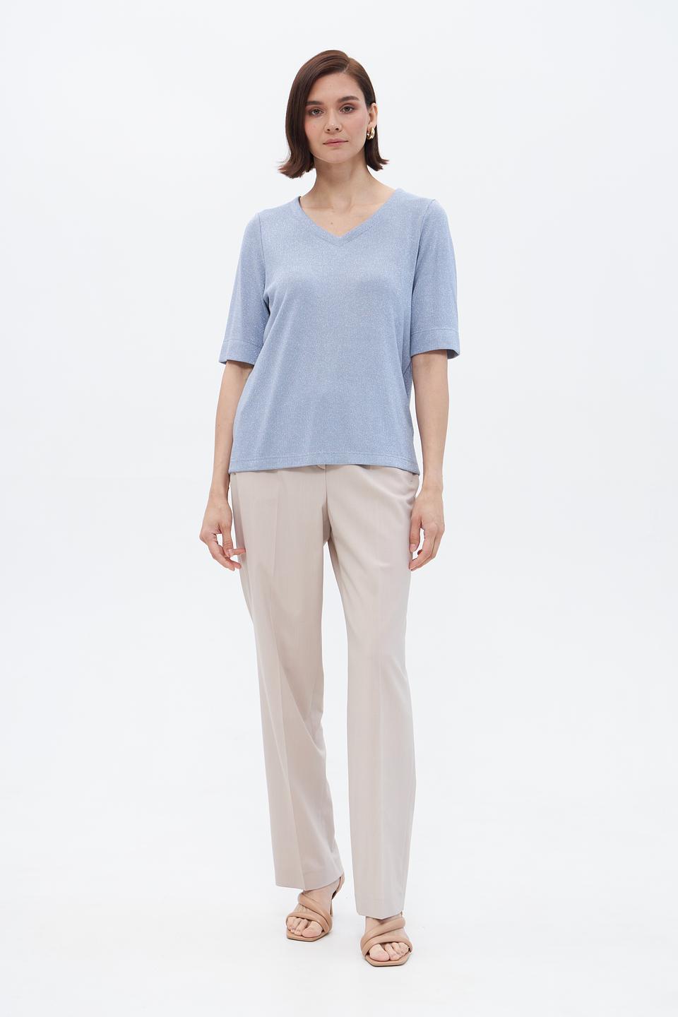 Футболка Bianca с V-образным вырезом голубая