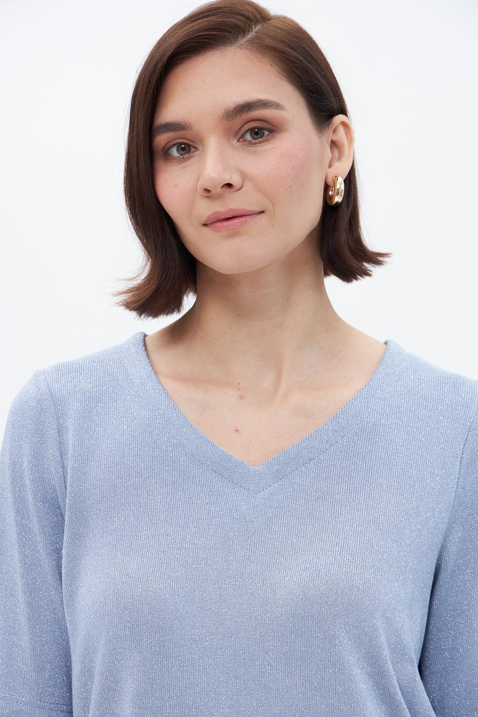 Футболка Bianca с V-образным вырезом голубая