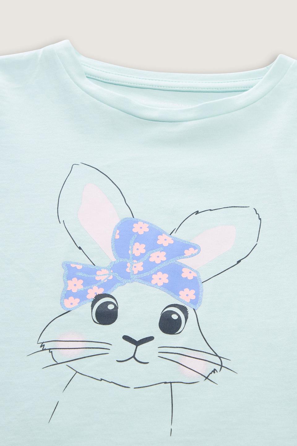 Футболка Tom Tailor дев. с зайчиком мятный