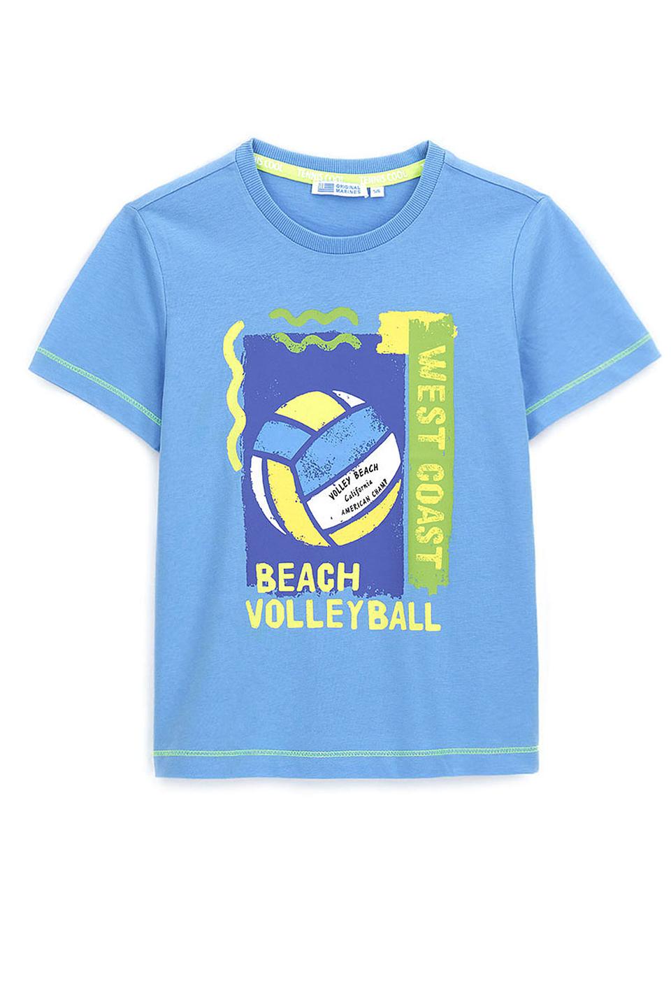 Футболка Original Marines голубая с пляжным принтом
