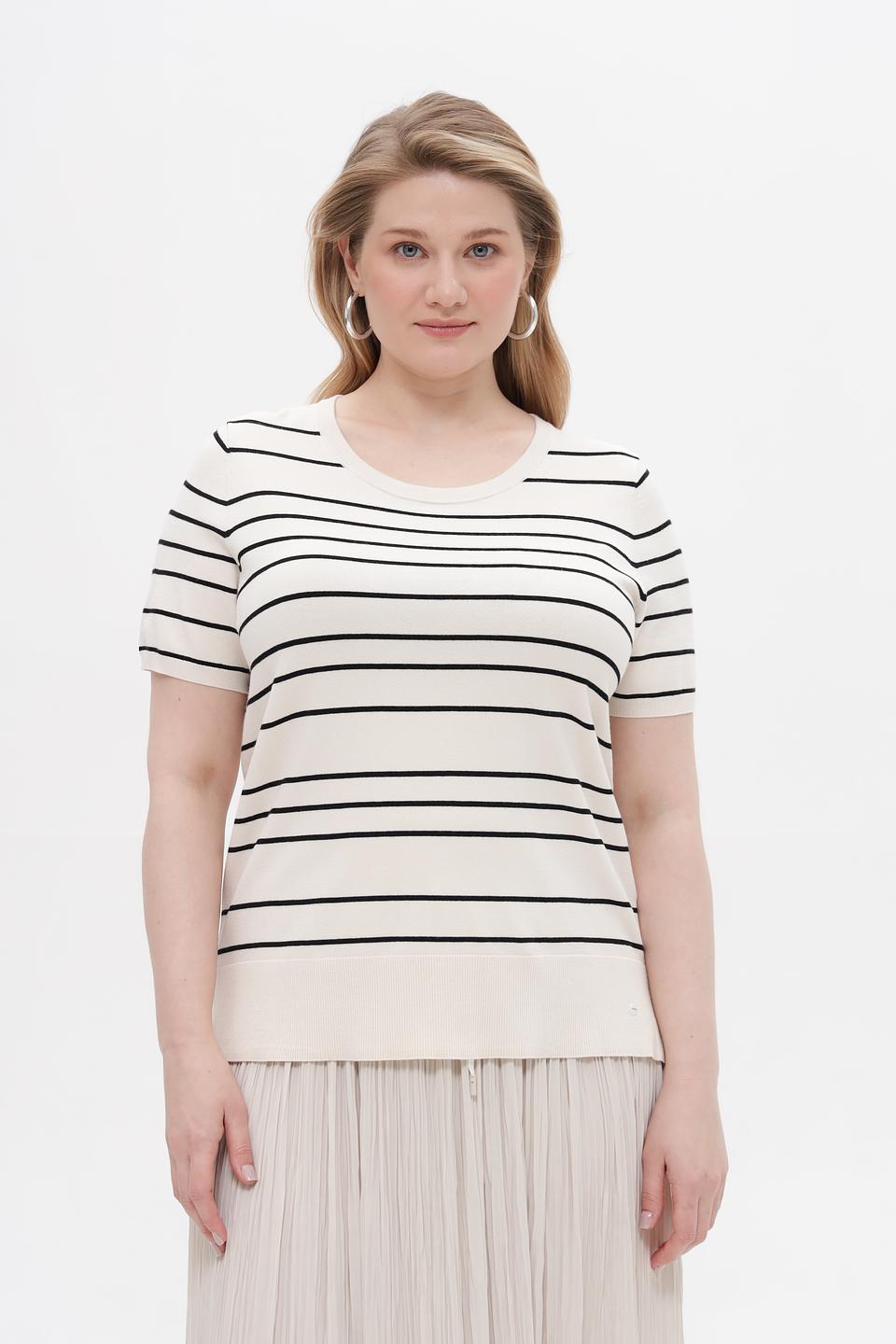 Пуловер Olsen в полоску бежевый