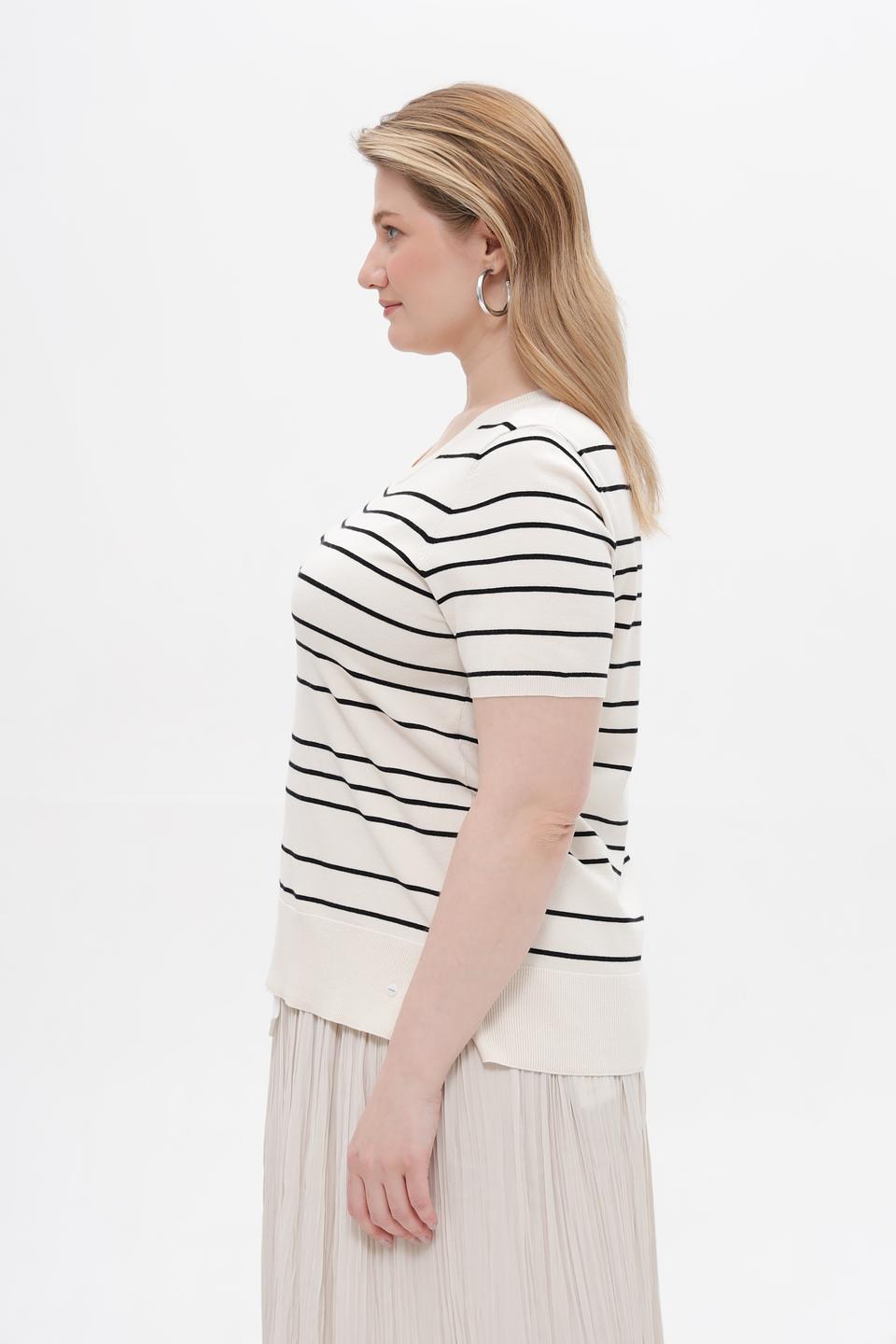 Пуловер Olsen в полоску бежевый