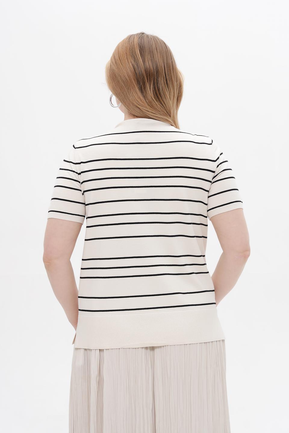 Пуловер Olsen в полоску бежевый