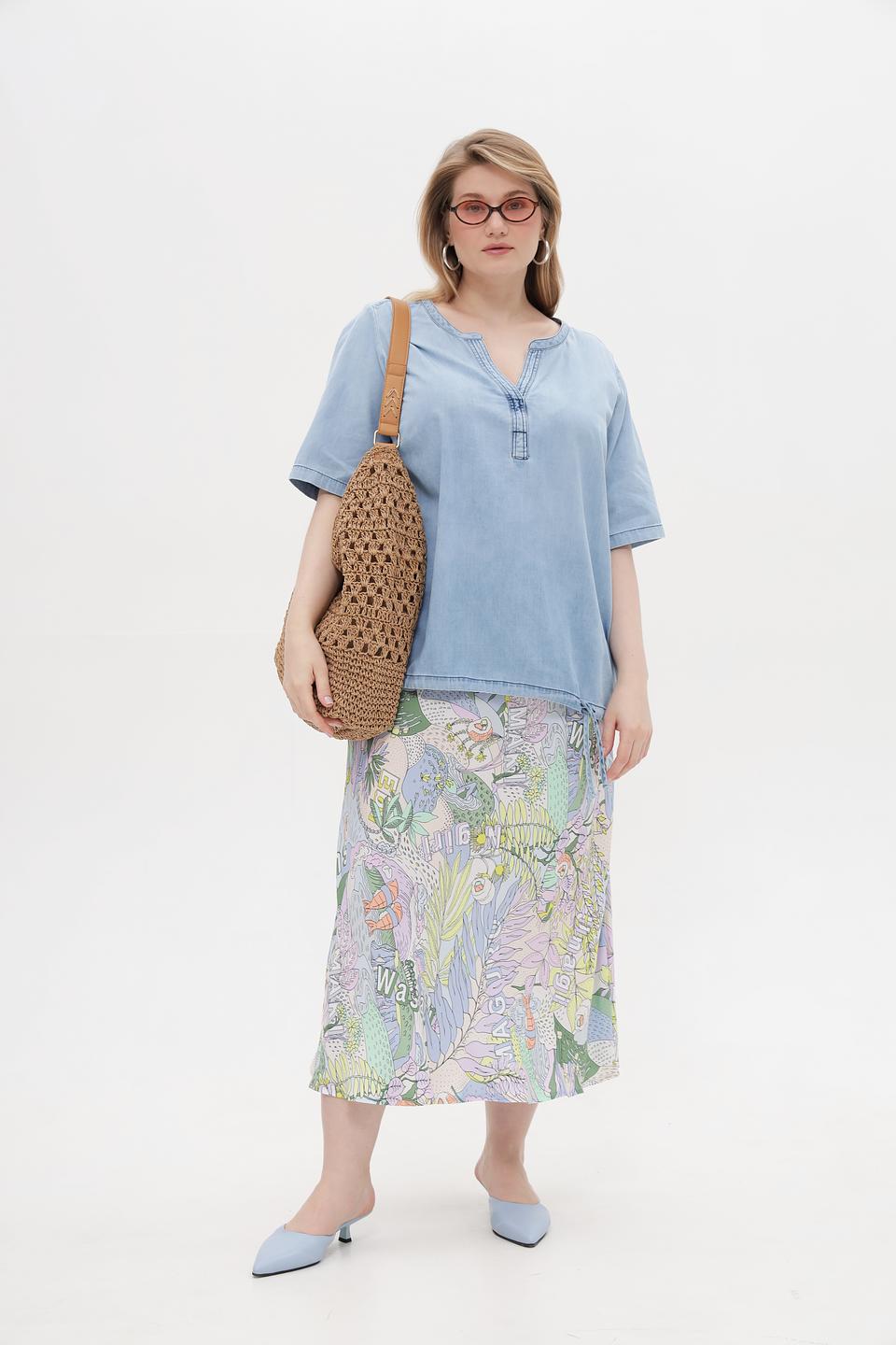 Блуза Via Appia джинсовая голубая