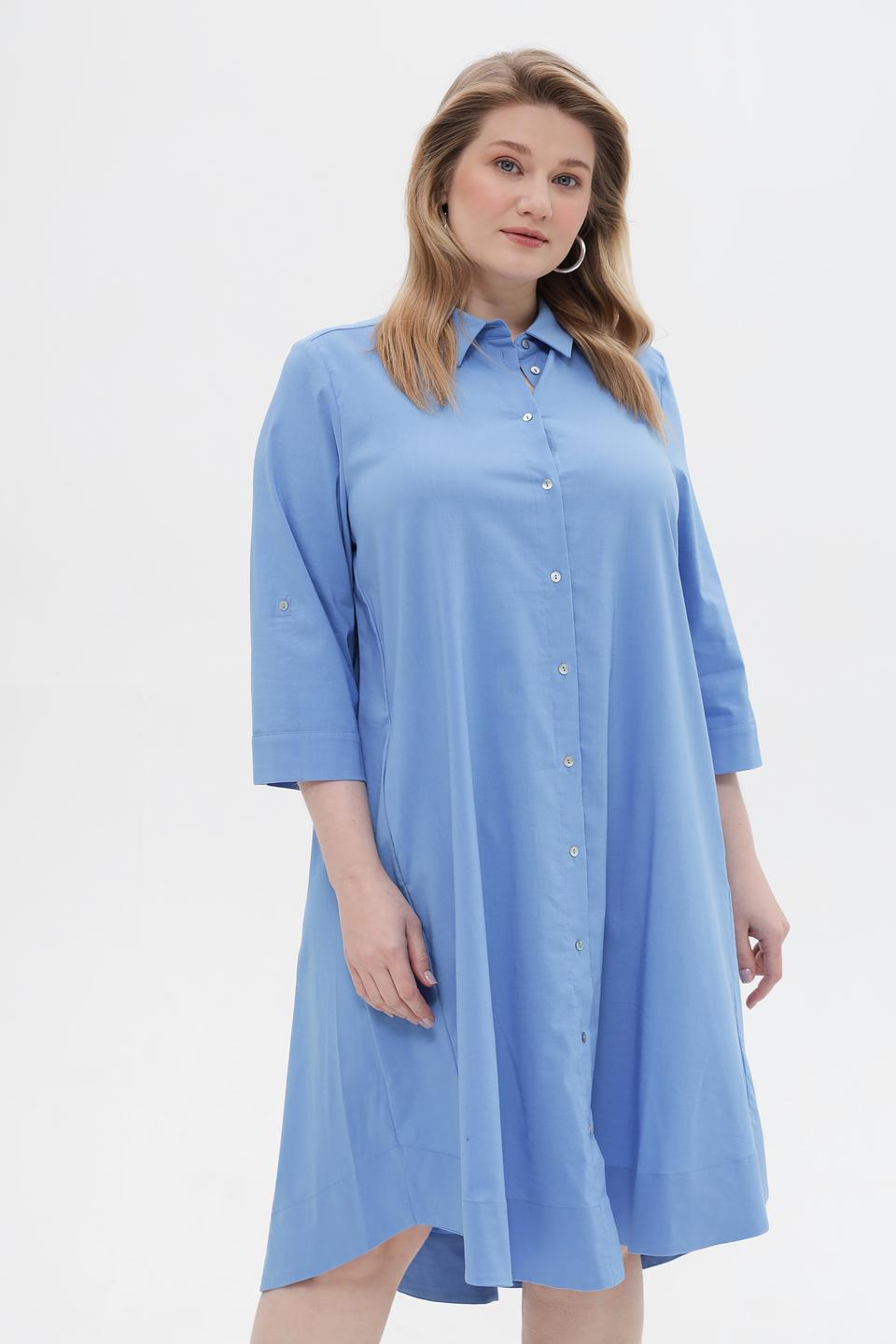 Платье-рубашка Frapp голубое