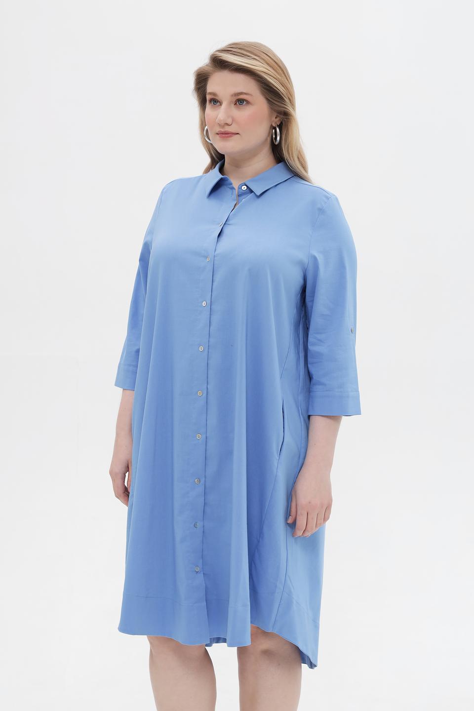 Платье-рубашка Frapp голубое