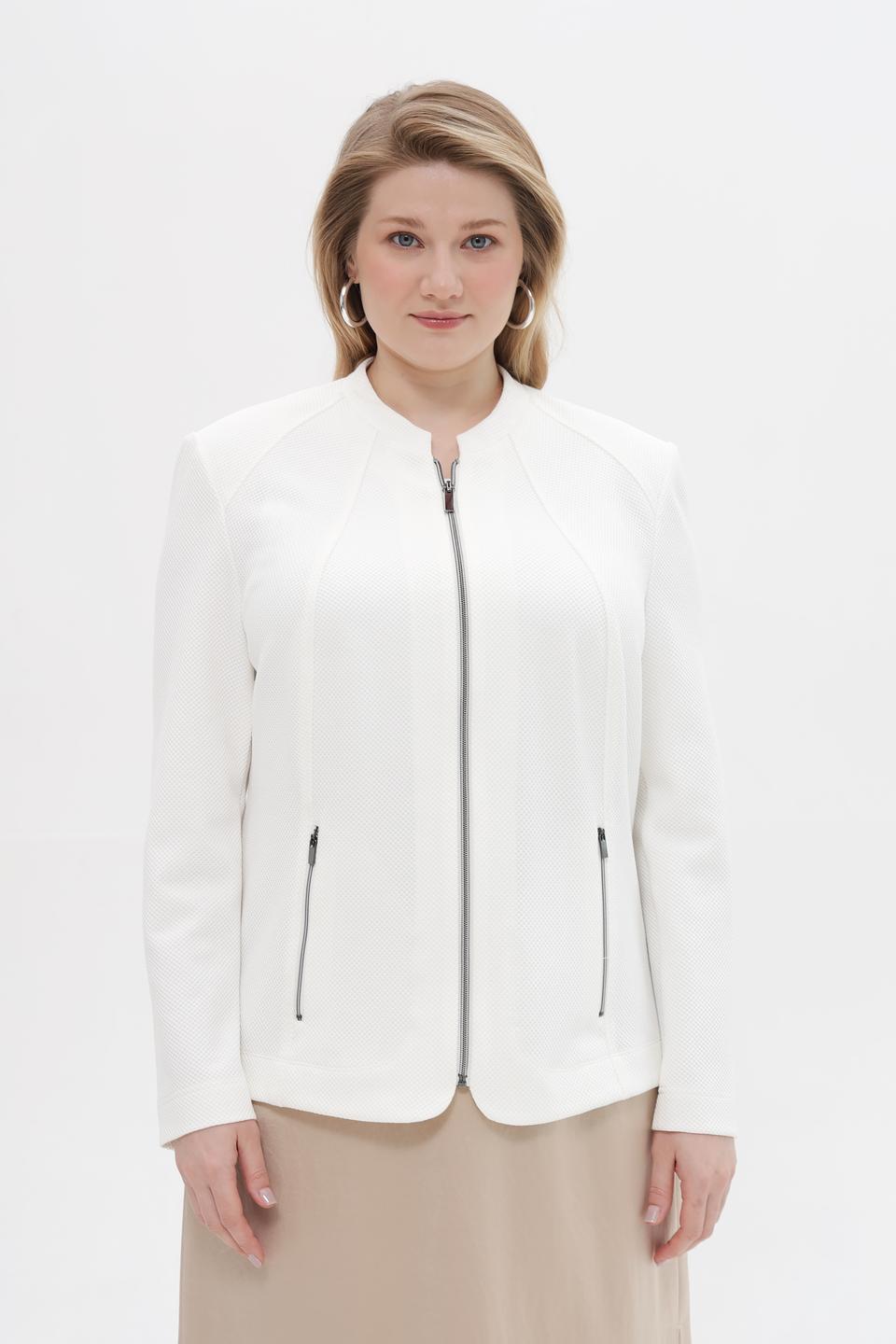Жакет Lebek с молнией молочный