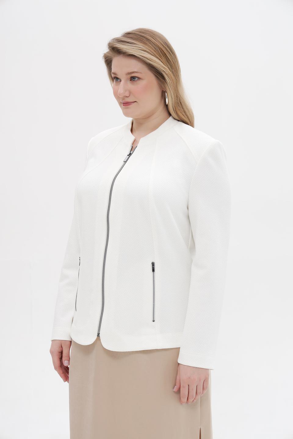 Жакет Lebek с молнией молочный
