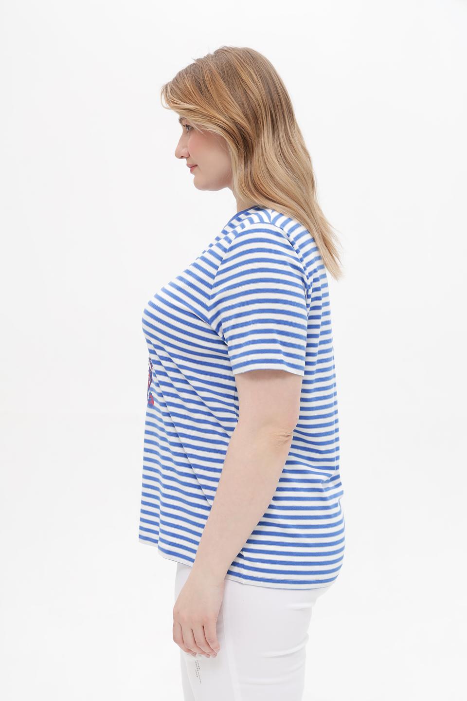 Футболка Samoon в полоску с принтом