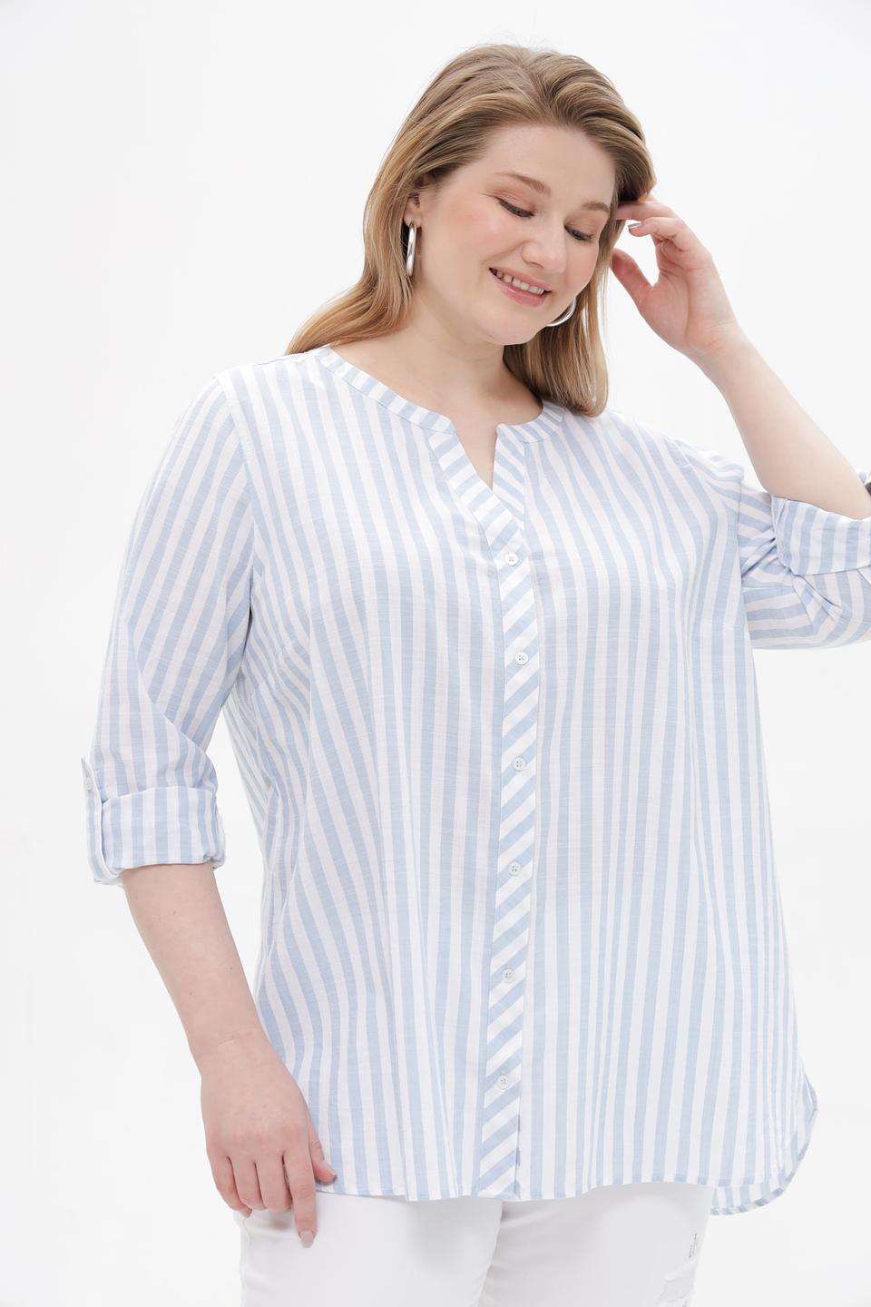 Блуза Via Appia в полоску голубую