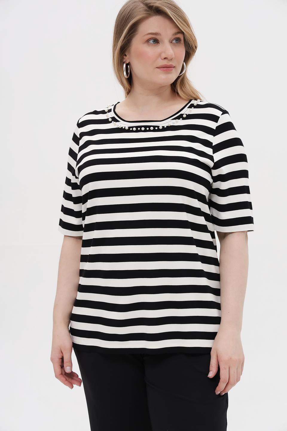 Футболка Via Appia в полоску черная