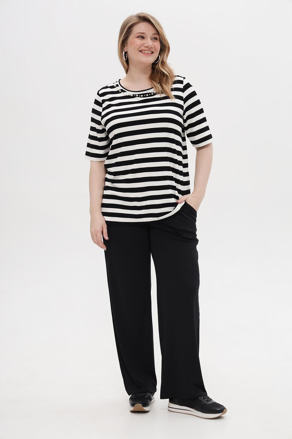 Футболка Via Appia в полоску черная