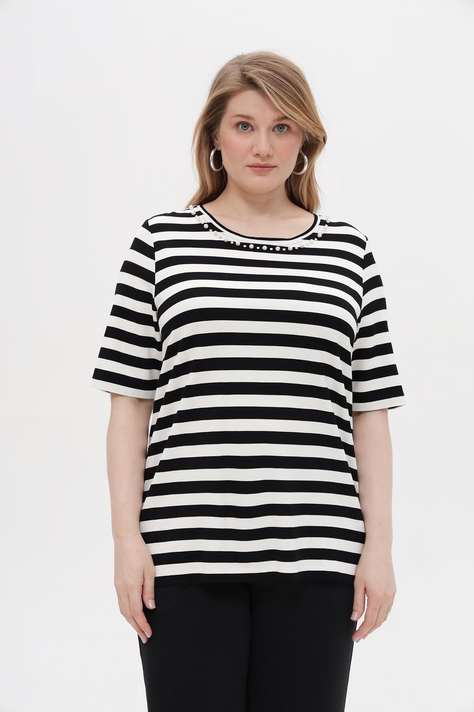 Футболка Via Appia в полоску черная