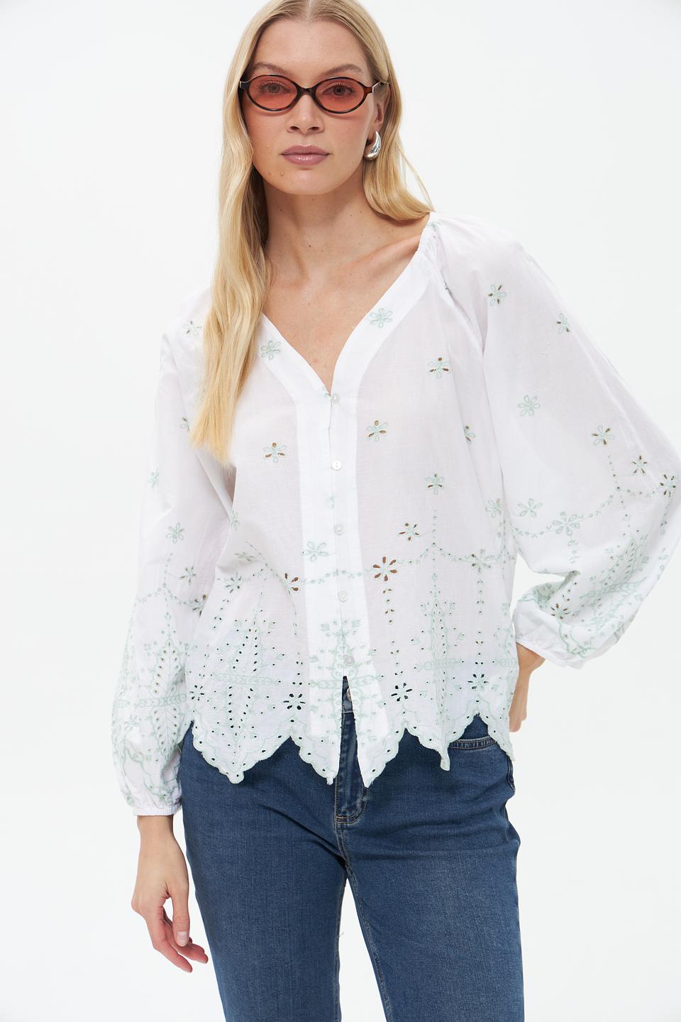 Блузка Broadway с вышивкой белый