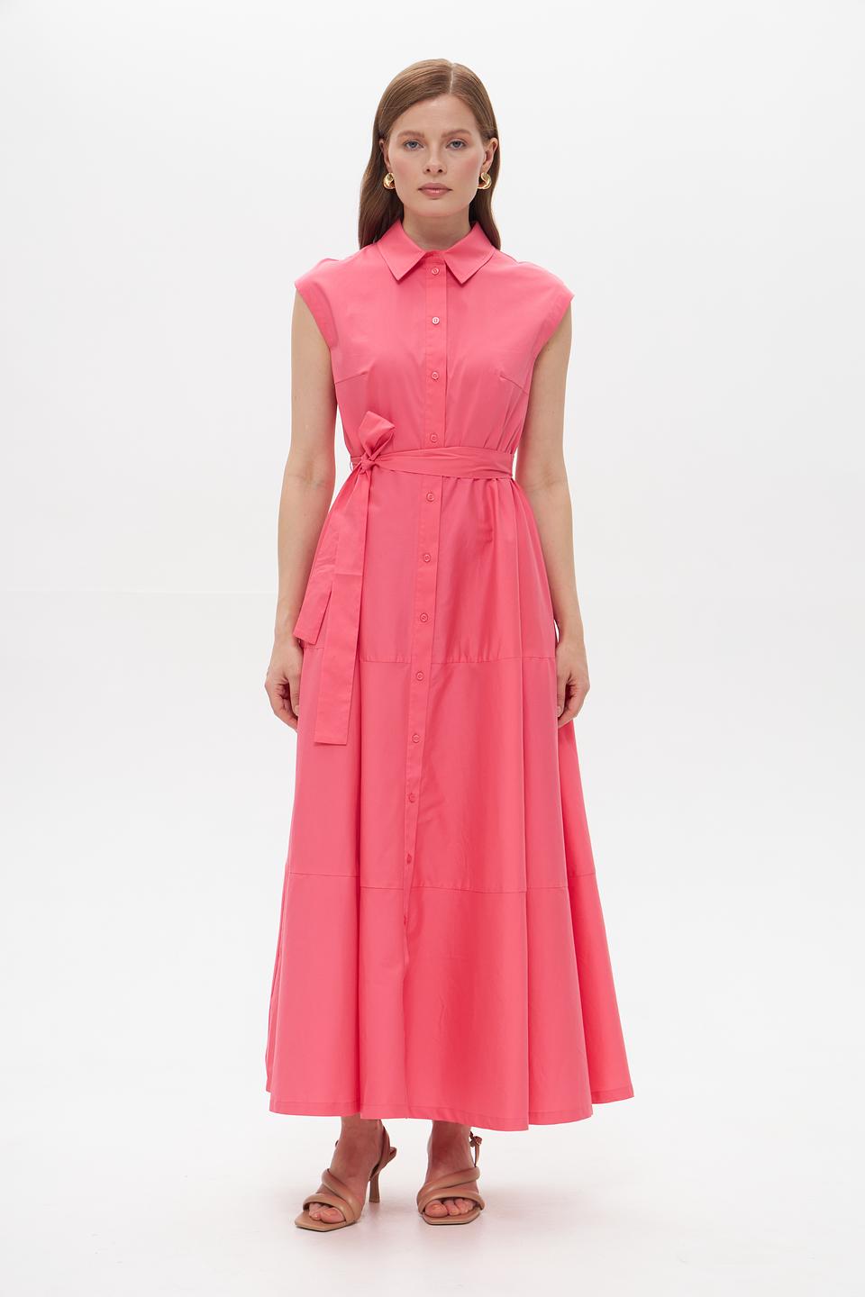 Платье Catnoir приталенное коралловое