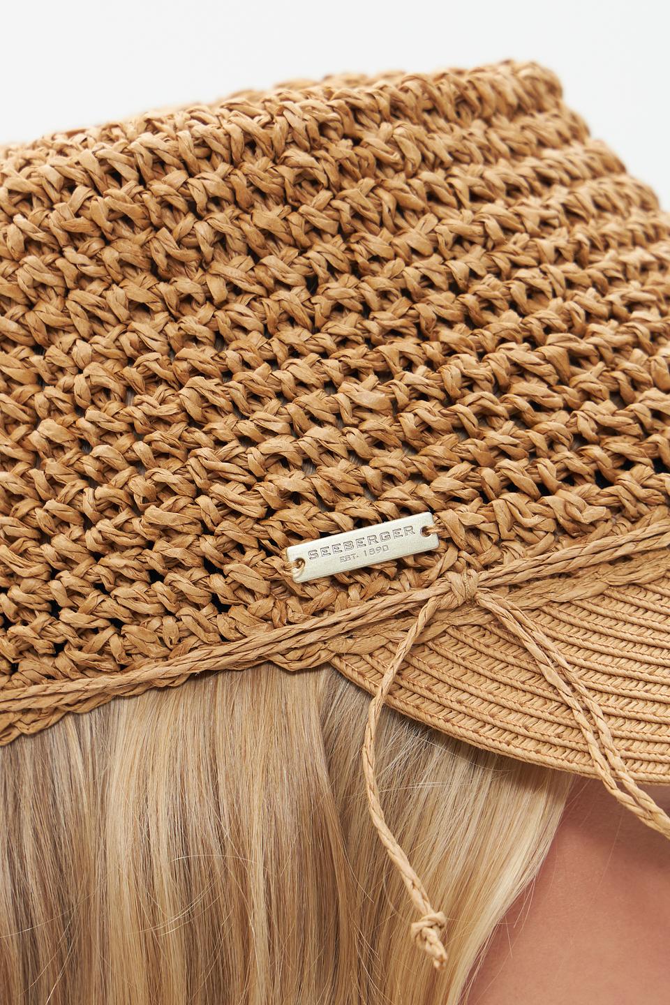 Бейсболка Seeberger плетеная бежевая