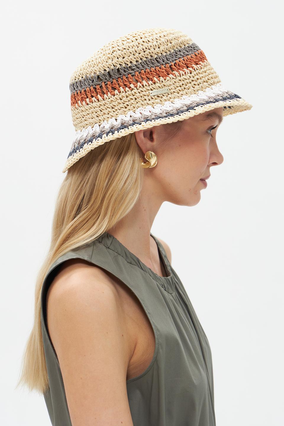 Шляпа Seeberger в полоску бежевая