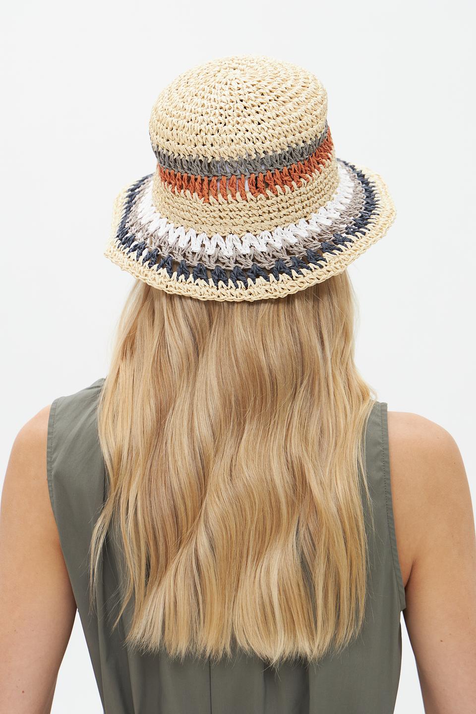 Шляпа Seeberger в полоску бежевая