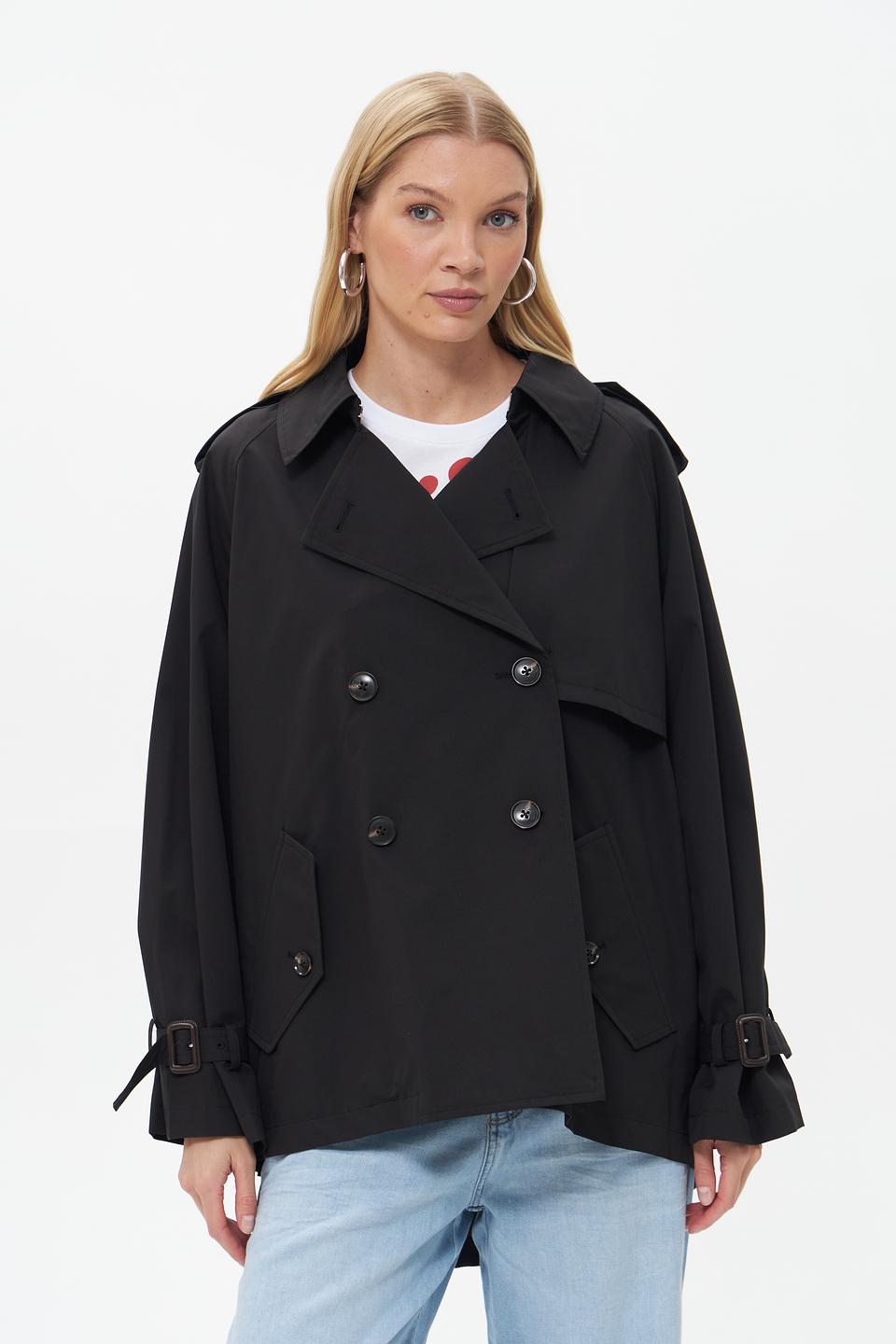 Плащ White Label черный оверсайз