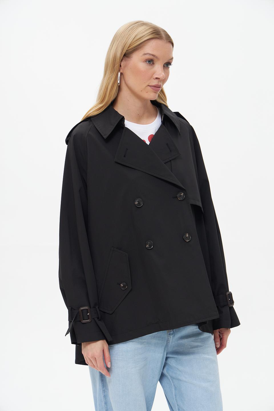 Плащ White Label черный оверсайз