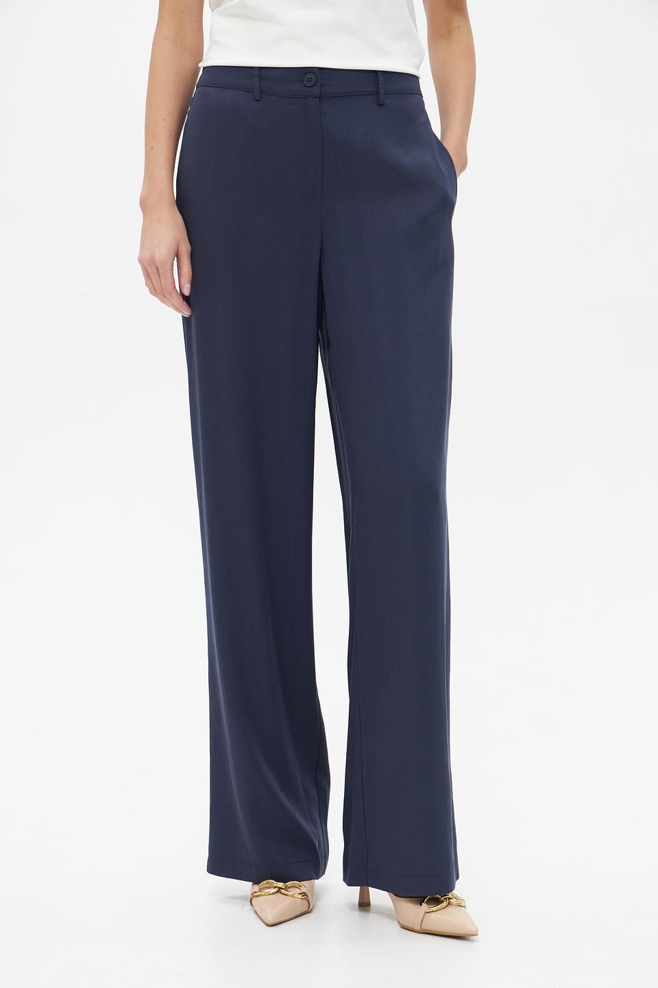 Брюки клеш Croche темно-синие