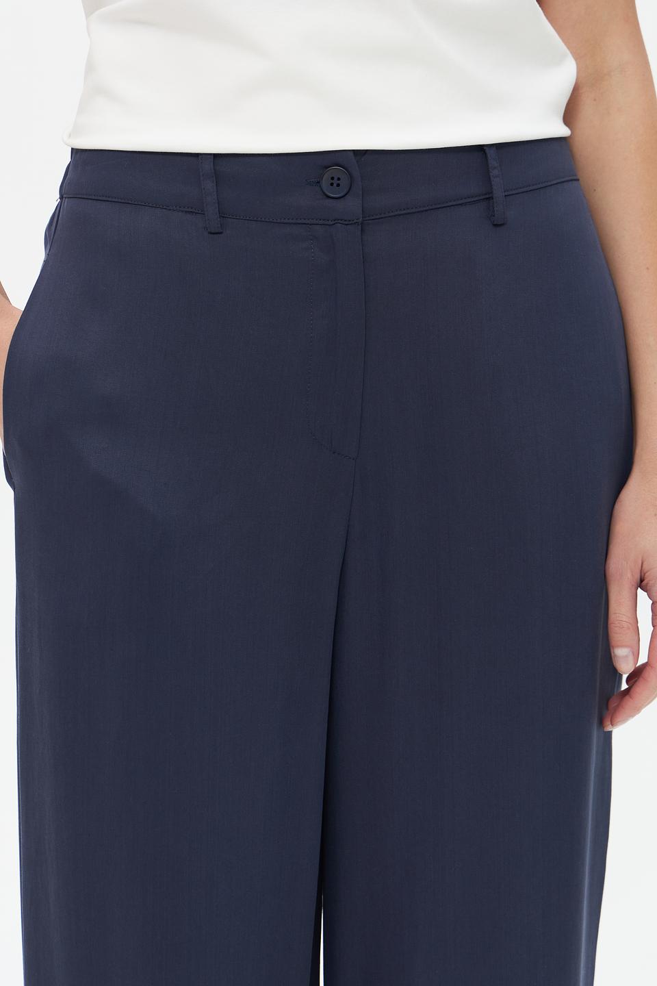 Брюки клеш Croche темно-синие