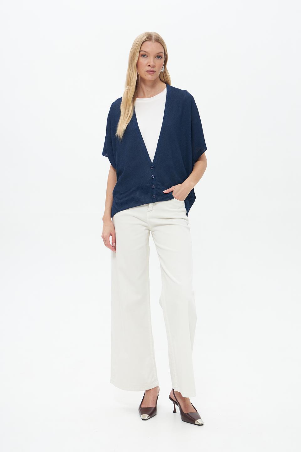 Джинсы клеш Croche молочные