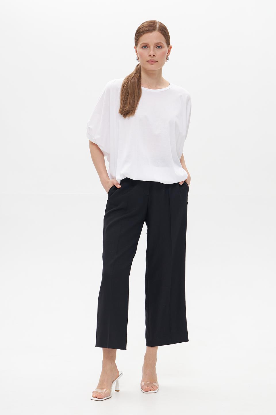 Футболка Croche женская белая с рукавом-фонариком