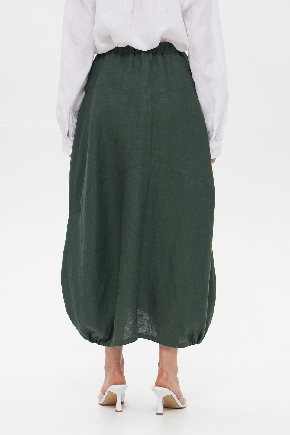 Юбка Electra style зеленая льняная