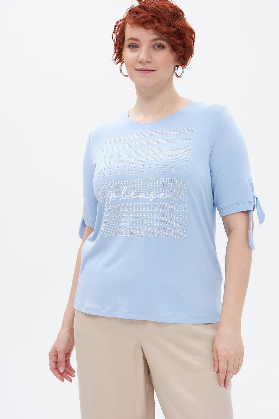 Футболка Tuzzi с вышивкой голубая